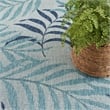 Pemberly Row Contemporary Home Garden Oasis 4'x6' Fabric Blue Area Rug
