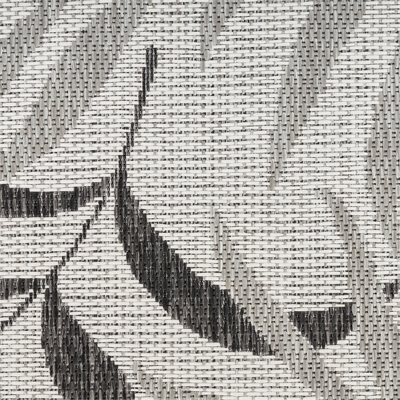 Pemberly Row Contemporary Home Garden Oasis 4'x6' Fabric Grey Area Rug