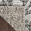 Pemberly Row Contemporary Home Garden Oasis 4'x6' Fabric Grey Area Rug