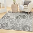 Pemberly Row Contemporary Home Garden Oasis 4'x6' Fabric Grey Area Rug