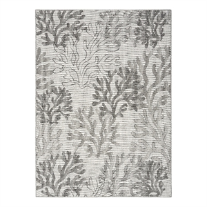 Pemberly Row Contemporary Home Garden Oasis 4'x6' Fabric Grey Area Rug