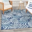 Pemberly Row Contemporary Home Garden Oasis 6'x9' Fabric Navy Area Rug