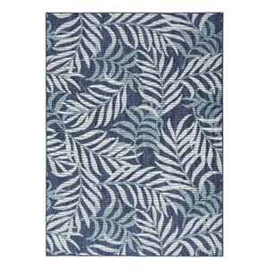 Pemberly Row Contemporary Home Garden Oasis 6'x9' Fabric Navy Area Rug