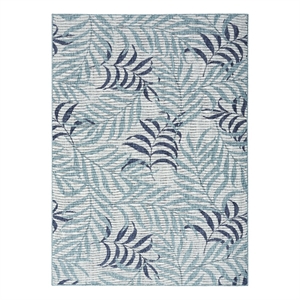 Pemberly Row Contemporary Home Garden Oasis 6'x9' Fabric Blue Area Rug