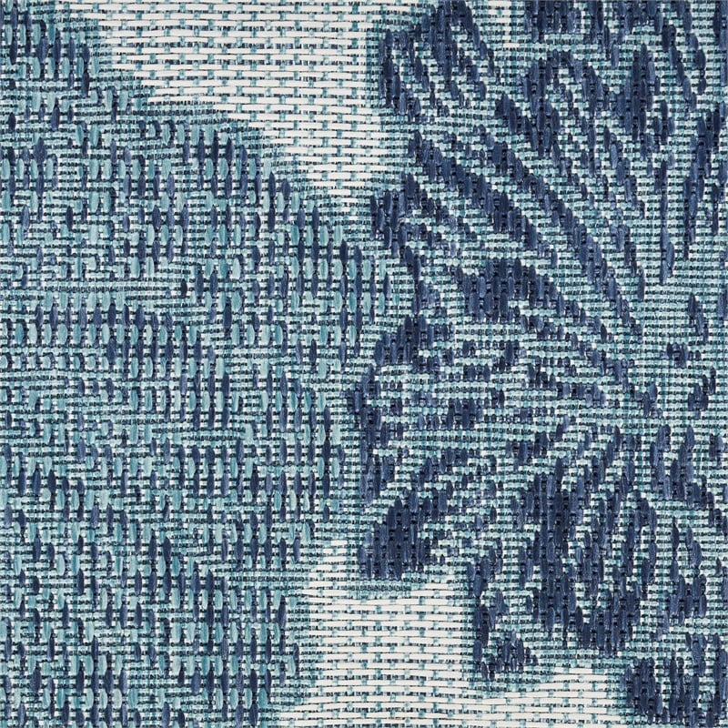Pemberly Row Contemporary Home Garden Oasis 6'x9' Fabric Blue Area Rug