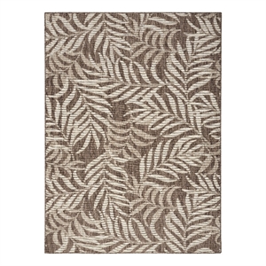 Pemberly Row Contemporary Home Garden Oasis 6'x9' Fabric Mocha Area Rug