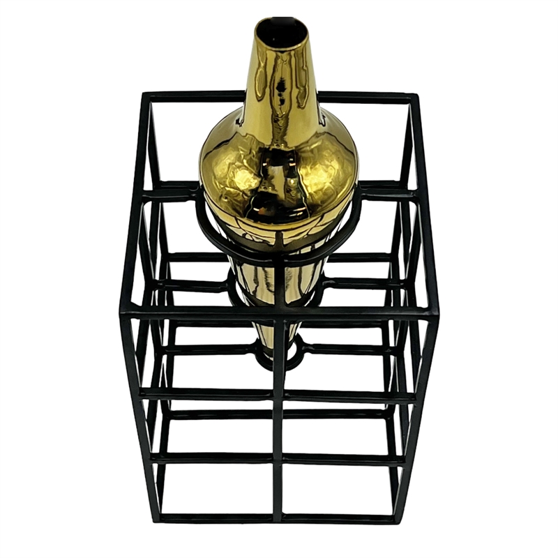 Pemberly Row Contemporary 11-inch Tall Amphora Cage Vase for Flowers