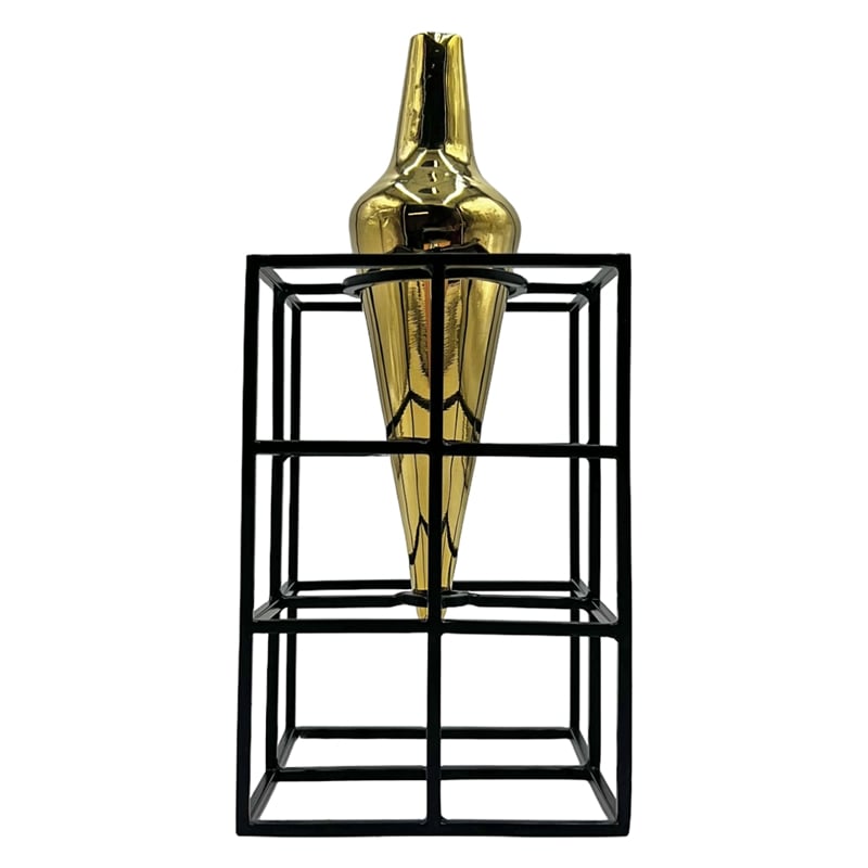 Pemberly Row Contemporary 11-inch Tall Amphora Cage Vase for Flowers