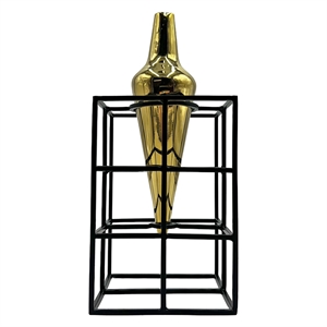 Pemberly Row Contemporary 11-inch Tall Amphora Cage Vase for Flowers