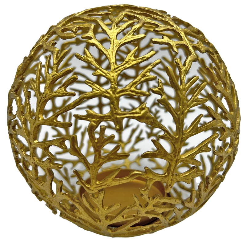 Pemberly Row Contemporary 6-inch High Fir Leaf Tea-light Holder