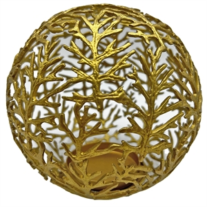 Pemberly Row Contemporary 6-inch High Fir Leaf Tea-light Holder