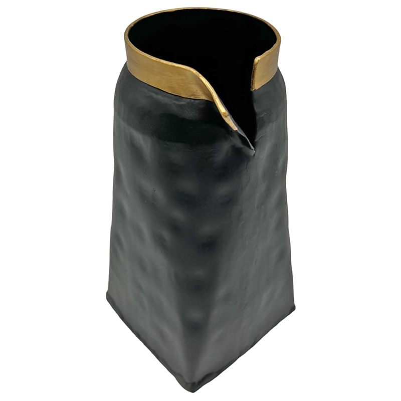 Pemberly Row Modern / Contemporary 8-inch Tall Aluminum Black Vase