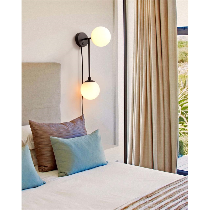 Pemberly Row Duo Modern Contemporary LED Wall Sconce Matte Black