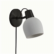 Pemberly Row Transitional Bone Porcelain Wall Sconce - Matte Black