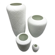 Pemberly Row Set of 4 Decorative Handmade Glass Modern Vase in White