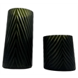 Pemberly Row Set of 2 Decorative Handmade Glass Modern Art Vase in Black