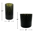 Pemberly Row Set of 2 Decorative Handmade Glass Modern Art Vase in Black
