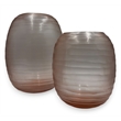 Pemberly Row Set of 2 Decorative Handmade Glass Driftwood Dreams Vase in Grey