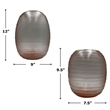 Pemberly Row Set of 2 Decorative Handmade Glass Driftwood Dreams Vase in Grey