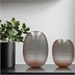 Pemberly Row Set of 2 Decorative Handmade Glass Driftwood Dreams Vase in Grey
