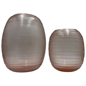 Pemberly Row Set of 2 Decorative Handmade Glass Driftwood Dreams Vase in Grey