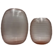 Pemberly Row Set of 2 Decorative Handmade Glass Driftwood Dreams Vase in Grey