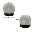 Pemberly Row Set of 2 Decorative Handmade Glass Serene Spheres Vase in White
