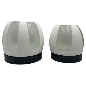 Pemberly Row Set of 2 Decorative Handmade Glass Serene Spheres Vase in White