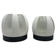 Pemberly Row Set of 2 Decorative Handmade Glass Serene Spheres Vase in White