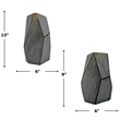 Pemberly Row Set of 2 Decorative Handmade Glass Stone Essence Vase in Grey