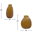 Pemberly Row Set of 2 Decorative Handmade Glass Amberstone Vase in Brown
