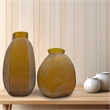 Pemberly Row Set of 2 Decorative Handmade Glass Amberstone Vase in Brown
