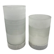 Pemberly Row Set of 2 Decorative Handmade Glass Elegant Alabaster Cylinder Vase