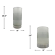 Pemberly Row Set of 2 Decorative Handmade Glass Elegant Alabaster Cylinder Vase