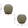 Pemberly Row Set of 2 Decorative Handmade Urban Chic Ribbed Vase in Brown