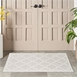 Pemberly Row Easy Care 2'x4' Ivory White Fabric Modern Area Rug