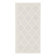 Pemberly Row Easy Care 2'x4' Ivory White Fabric Modern Area Rug