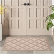 Pemberly Row Easy Care 2'x4' Natural Beige Fabric Modern Area Rug