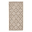 Pemberly Row Easy Care 2'x4' Natural Beige Fabric Modern Area Rug