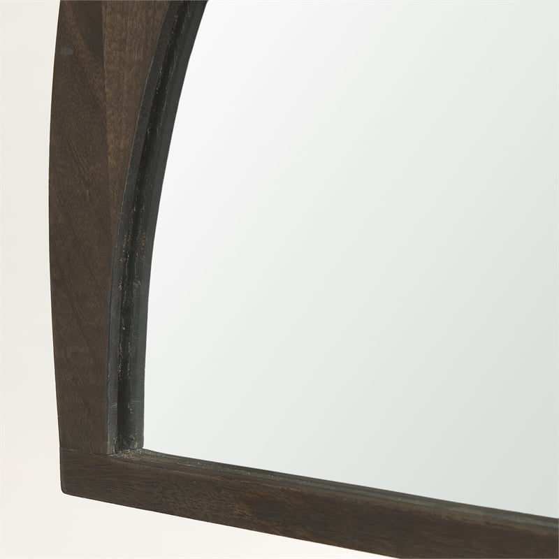 Pemberly Row Modern / Contemporary Dark Brown Wood Small Mirror