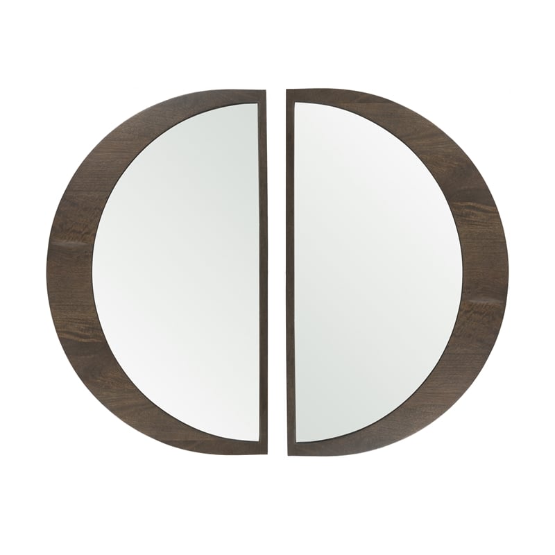 Pemberly Row Modern / Contemporary Dark Brown Wood Small Mirror