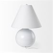 Pemberly Row Contemporary Glossy Spherical White Ceramic Table Lamp