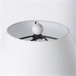 Pemberly Row Contemporary Glossy Spherical White Ceramic Table Lamp