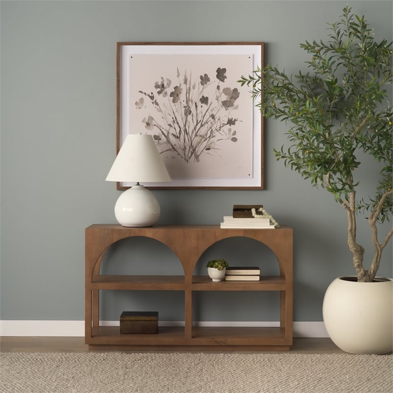 Pemberly Row Contemporary Glossy Spherical White Ceramic Table Lamp