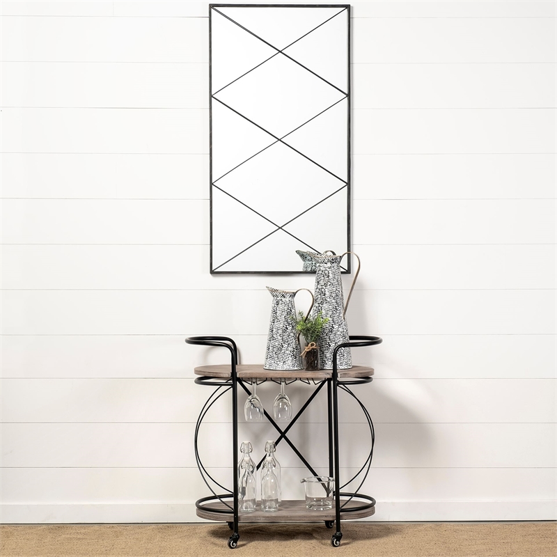 Pemberly Row Modern / Contemporary Small Black/White Patterned Vase