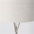 Pemberly Row Silver Metal with Beige Fabric Shade Floor Lamp