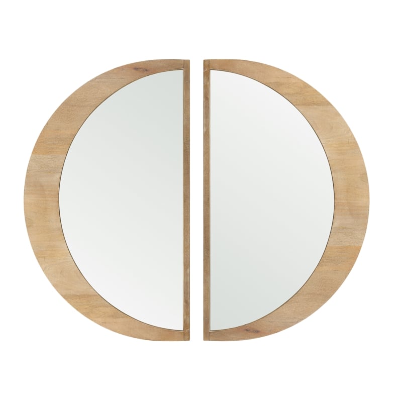 Pemberly Row Modern / Contemporary Light Brown Wood Small Mirror