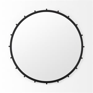 Pemberly Row Modern / Contemporary Large Black Finish Wall Mirror
