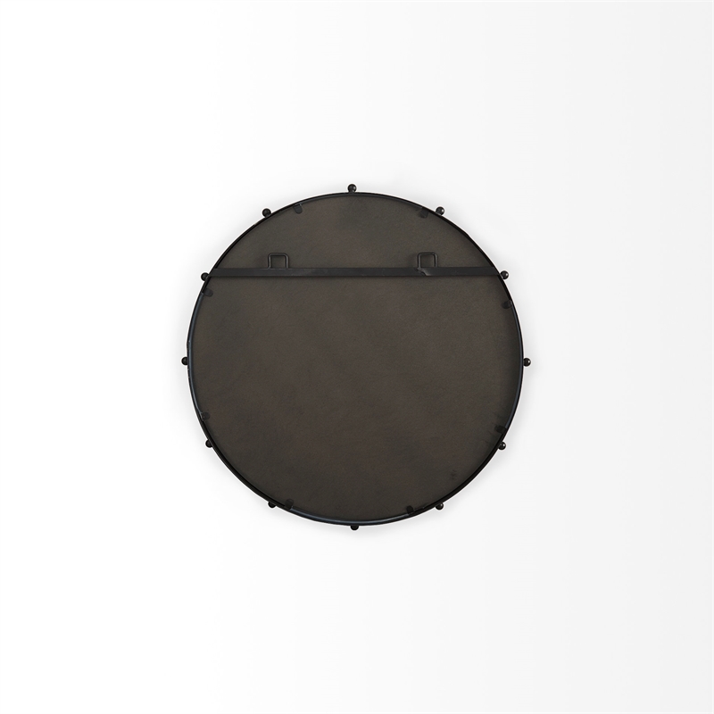 Pemberly Row Modern / Contemporary Small Black Finish Wall Mirror