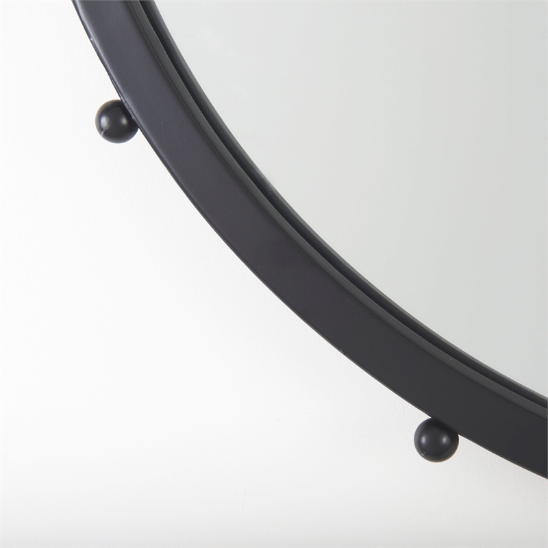 Pemberly Row Modern / Contemporary Small Black Finish Wall Mirror